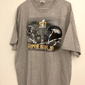 NFL Super Bowl 50 tee shirt Panthers vs Broncos XL never worn